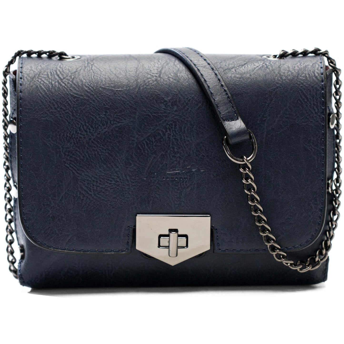 Peri - Vegan Leather Chain Strap Shoulder & Crossbody Bag with Studded Detail