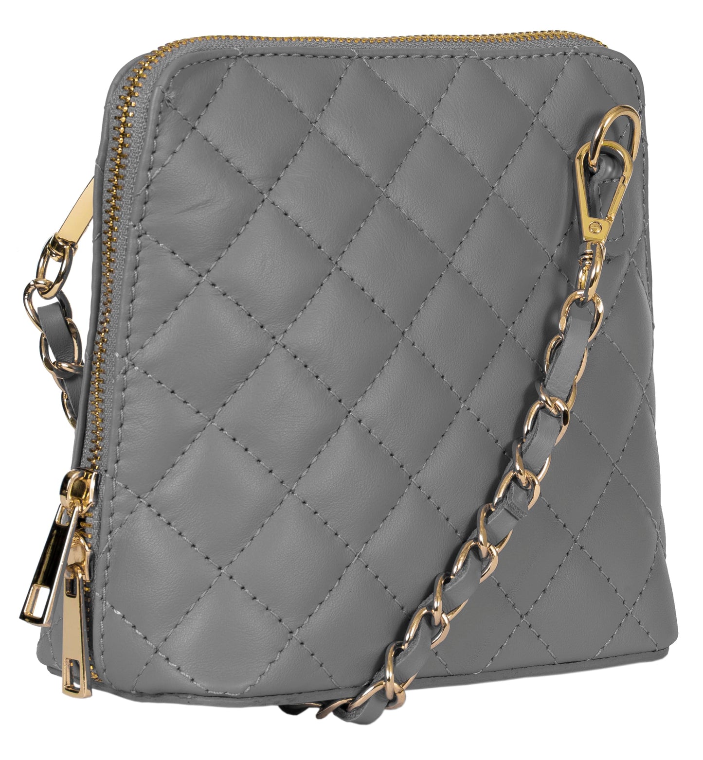 Abby - Genuine Italian Quilted Leather Small Crossbody Bag Handmade in Florence Tuscany