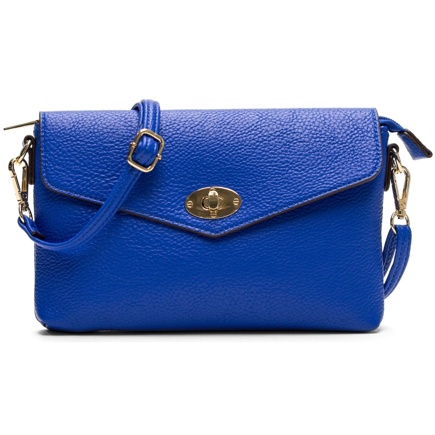 Mira - Small Vegan Leather Crossbody Clutch Bag with Twist Lock & Zip Closure