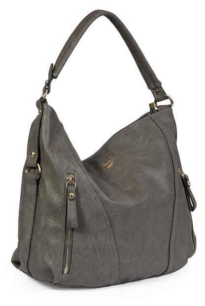 Paula - Large Vegan Leather Shoulder Tote Bag with Multiple Compartments
