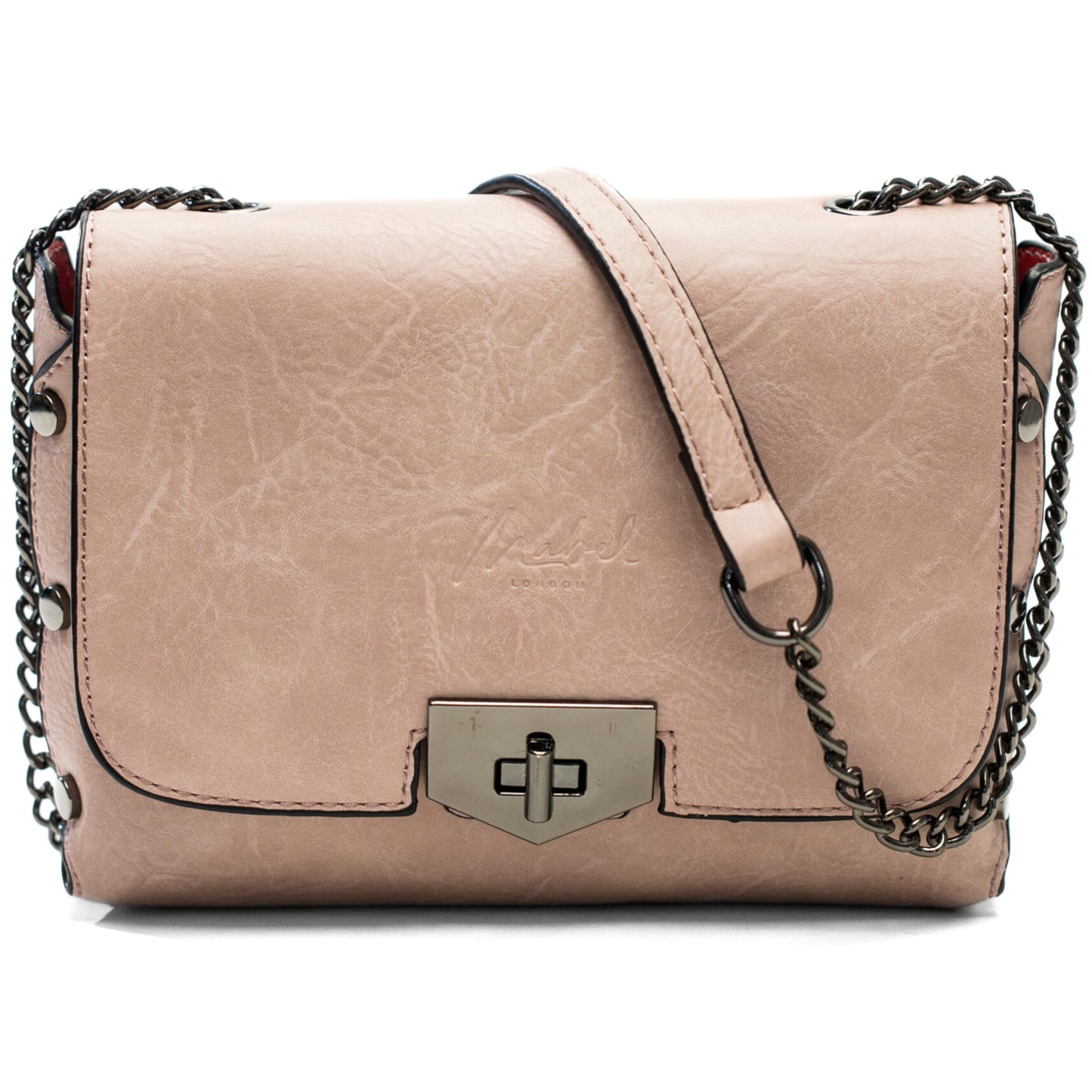 Peri - Vegan Leather Chain Strap Shoulder & Crossbody Bag with Studded Detail