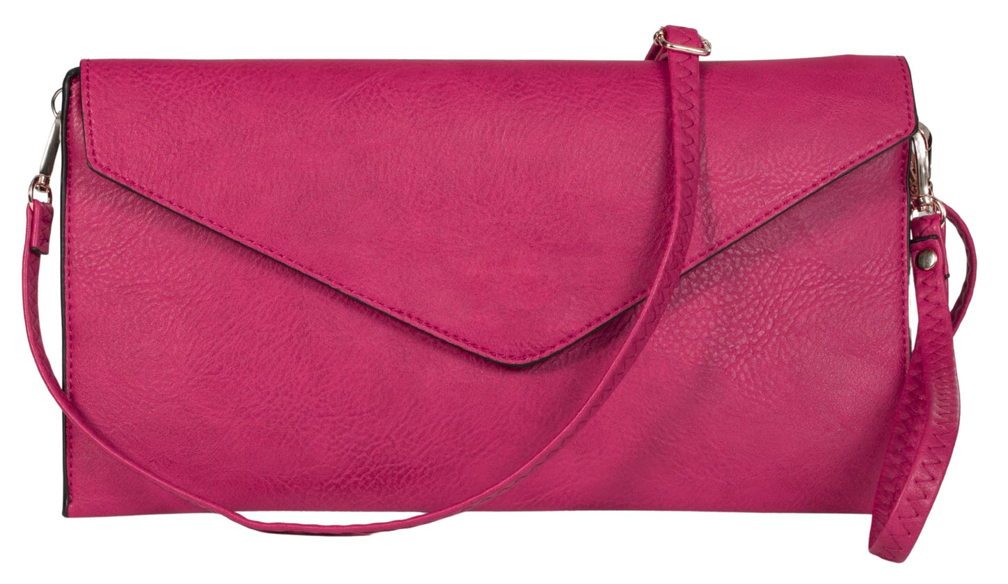 Piper - Vegan Leather Clutch Wristlet with Detachable Strap, Evening Purse Bag