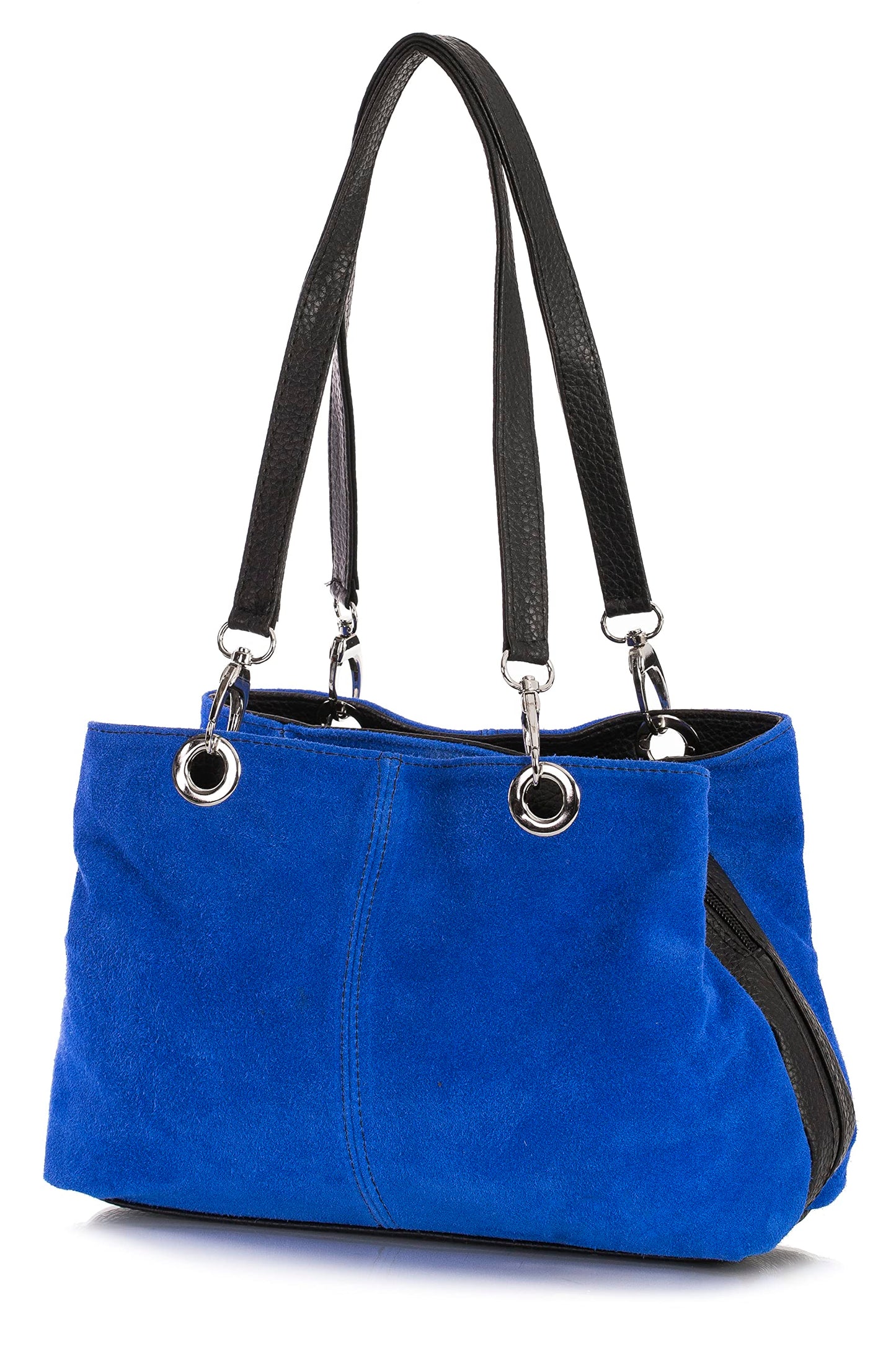 Holly - Genuine Italian Suede Leather Small Top Handle Bag Handmade in Florence Tuscany