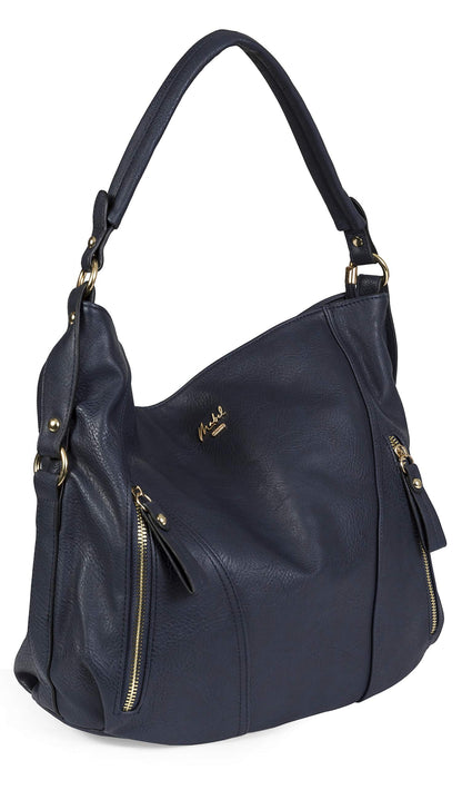 Paula - Large Vegan Leather Shoulder Tote Bag with Multiple Compartments