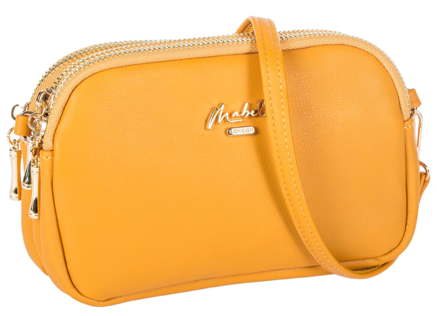 Simone - Vegan Leather Small Crossbody Bag with Triple Zip Compartments