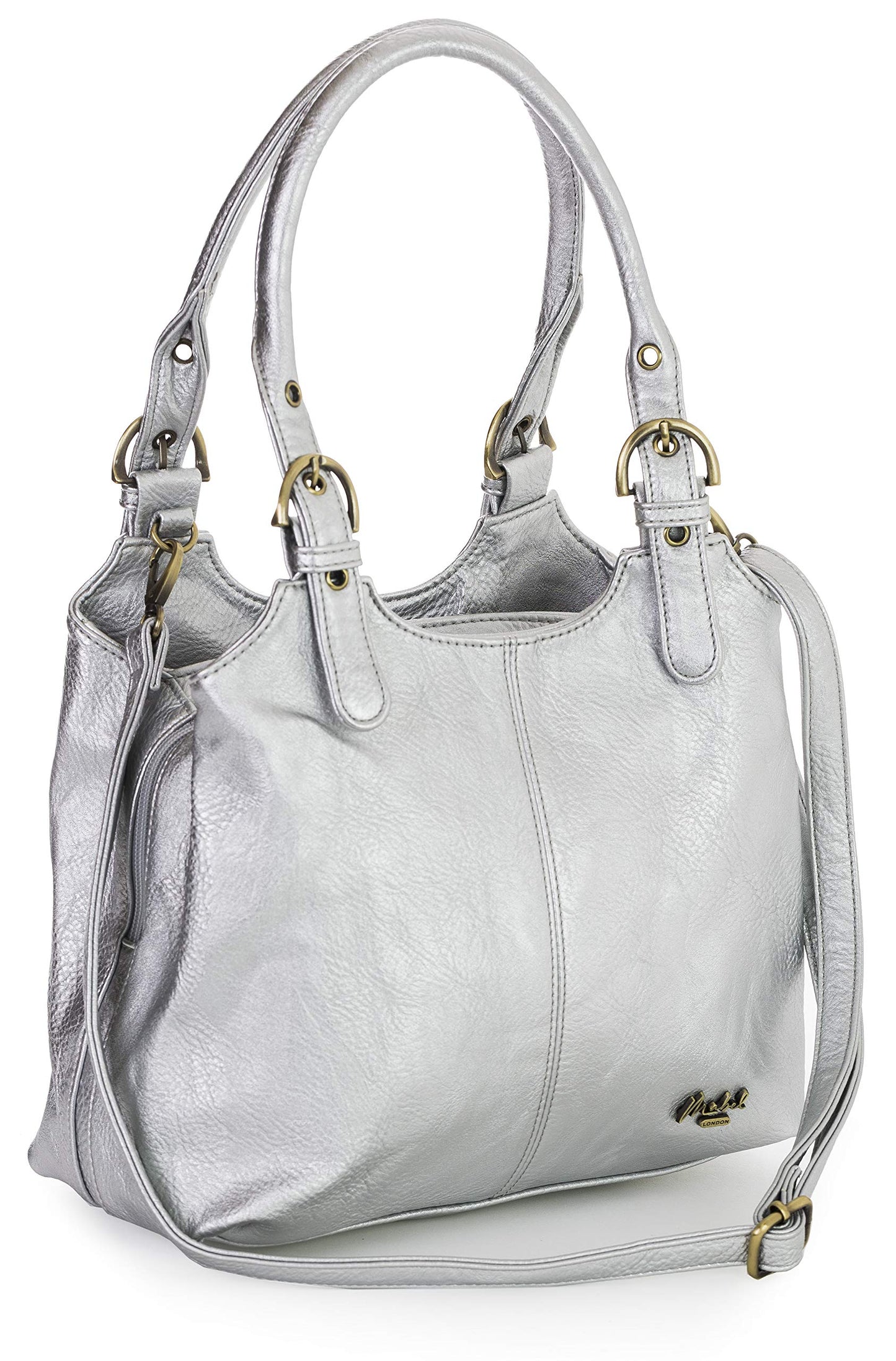 Amelia - Large Vegan Leather Shoulder Tote with Zip Closure & Spacious Organised Interior