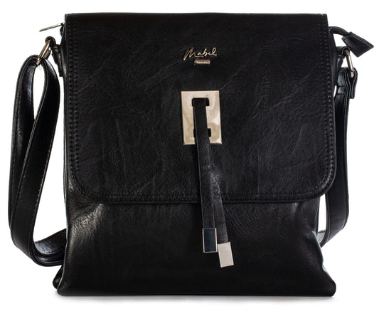 Zeta - Vegan Leather Medium Crossbody Bag with Zip Closure & Organised Interior