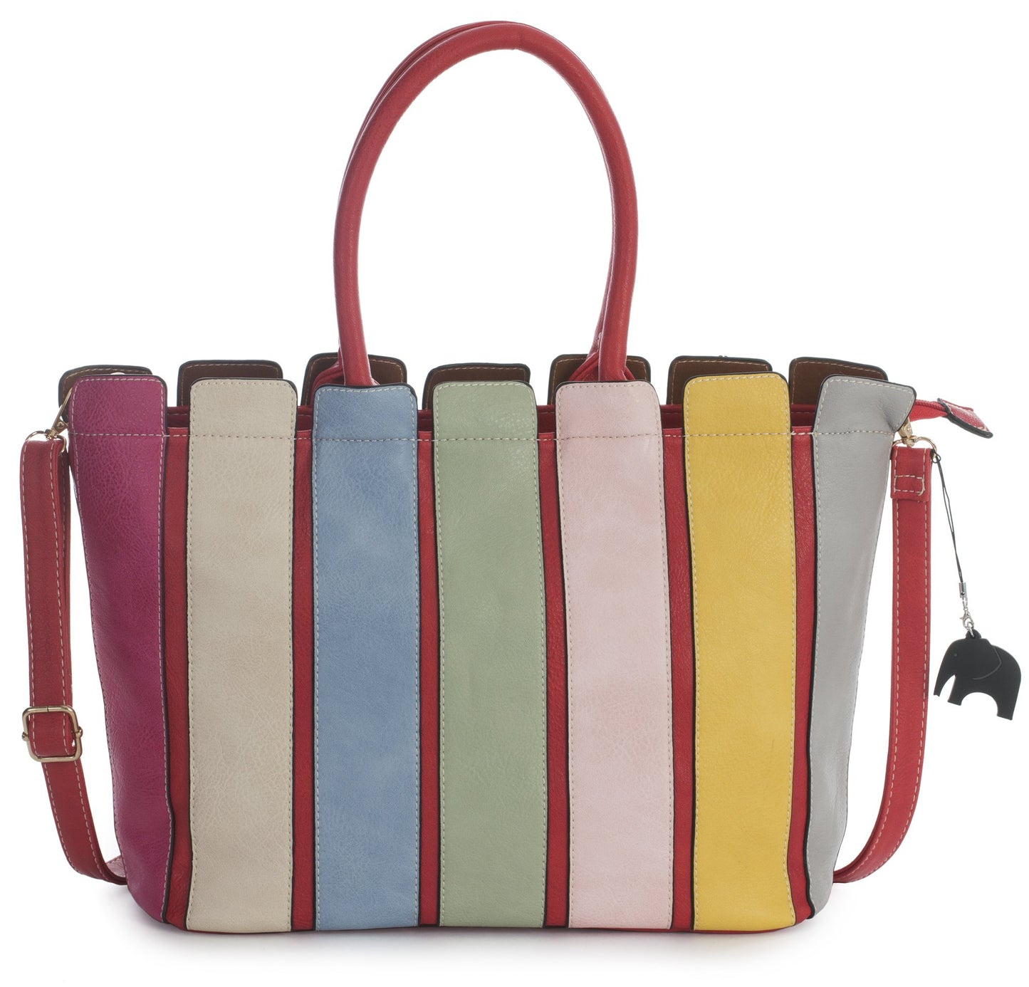 Iris - Medium Vegan Leather Shoulder Tote Bag with Zip Closure & Organised Interior