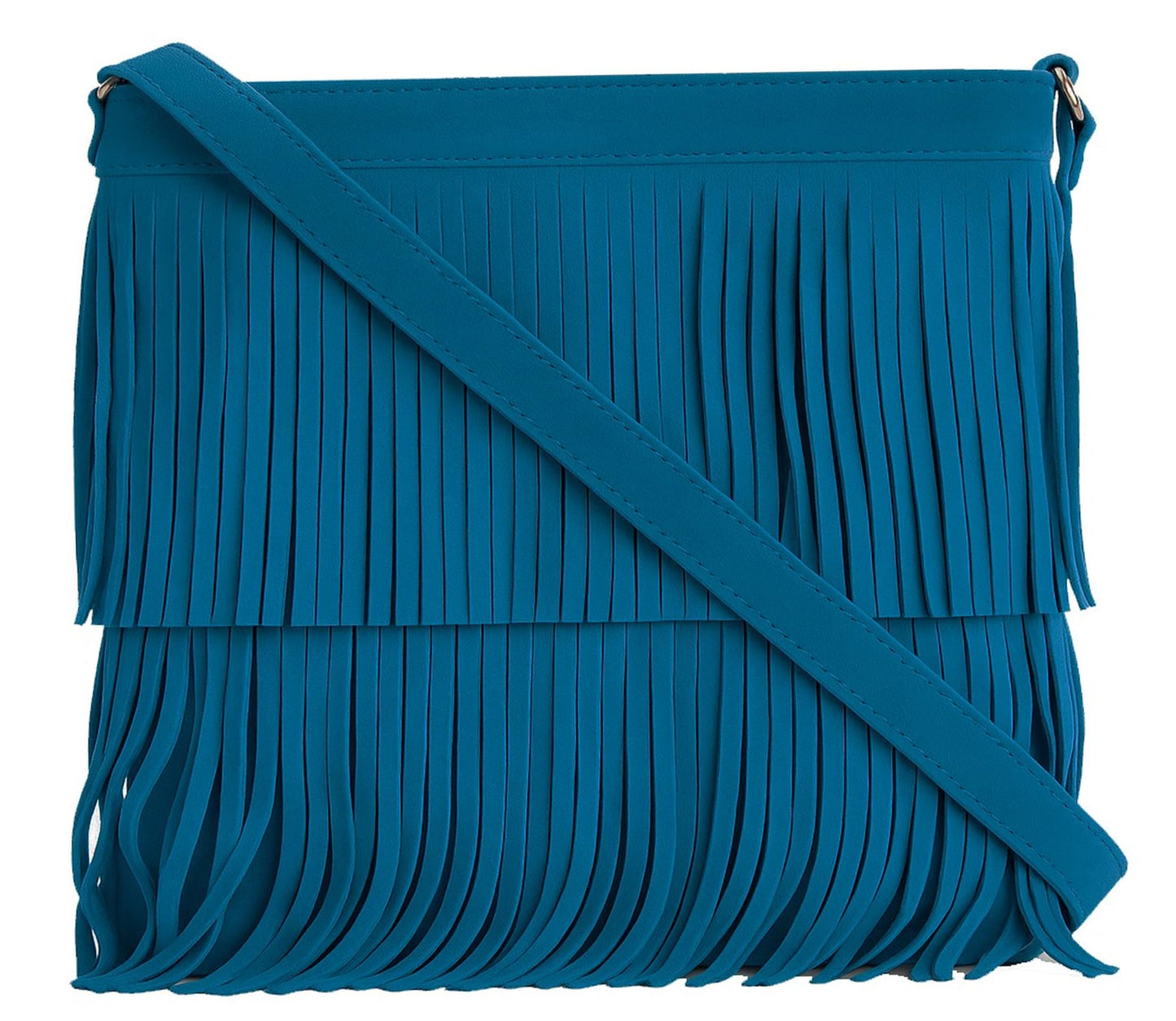 Ashley - Genuine Italian Suede Leather Fringe Shoulder Bag Handmade in Florence Tuscany