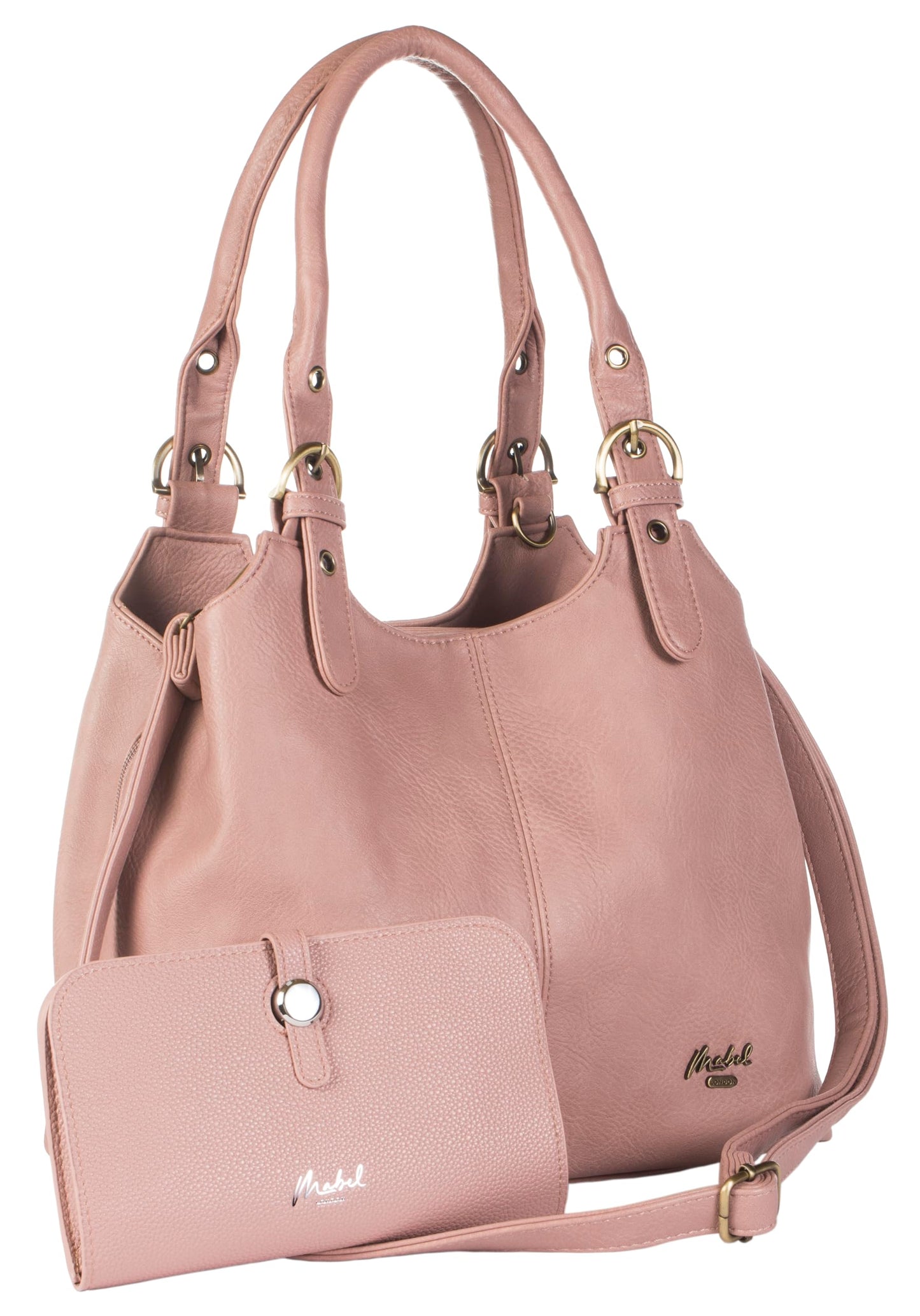 Amelia Ada - Vegan Leather Shoulder Handbag & RFID-Blocking Purse Wallet Set for Women