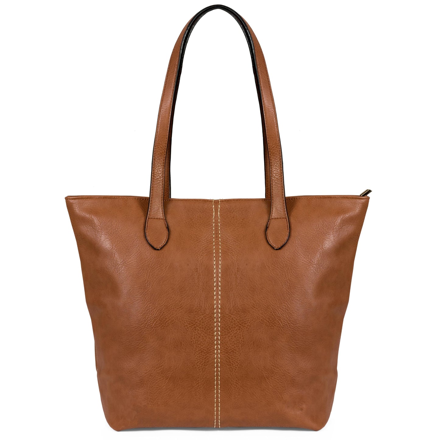 Angela - Large Vegan Leather Shoulder Tote Bag with Zip Closure & Lightweight Design