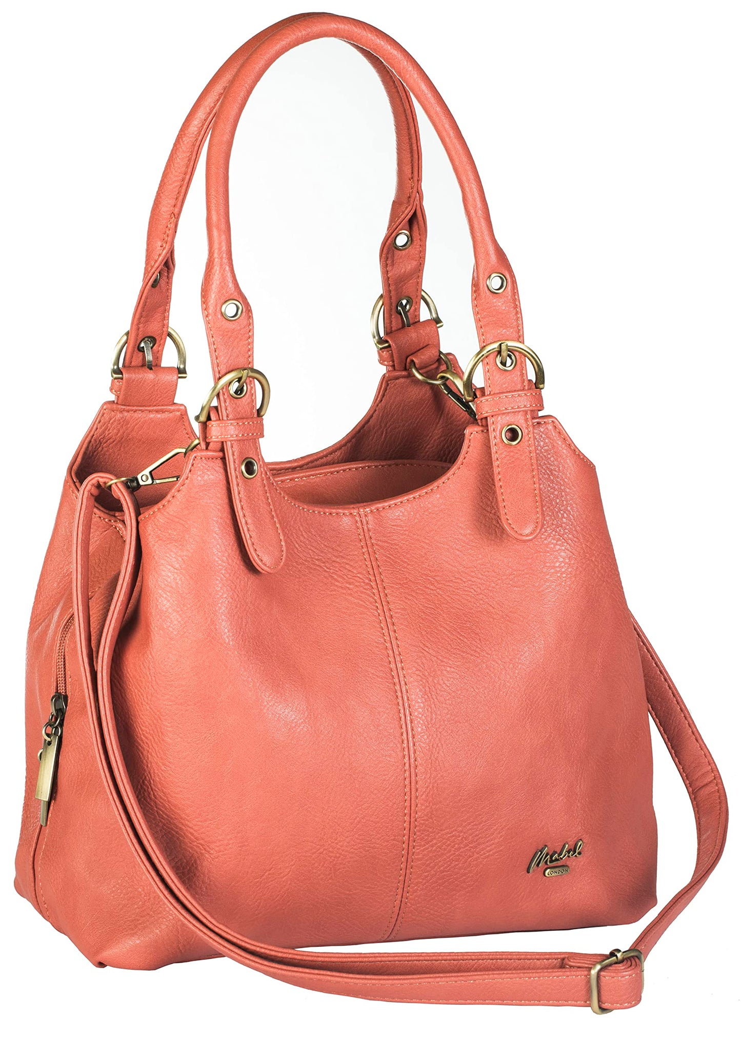 Amelia - Large Vegan Leather Shoulder Tote with Zip Closure & Spacious Organised Interior