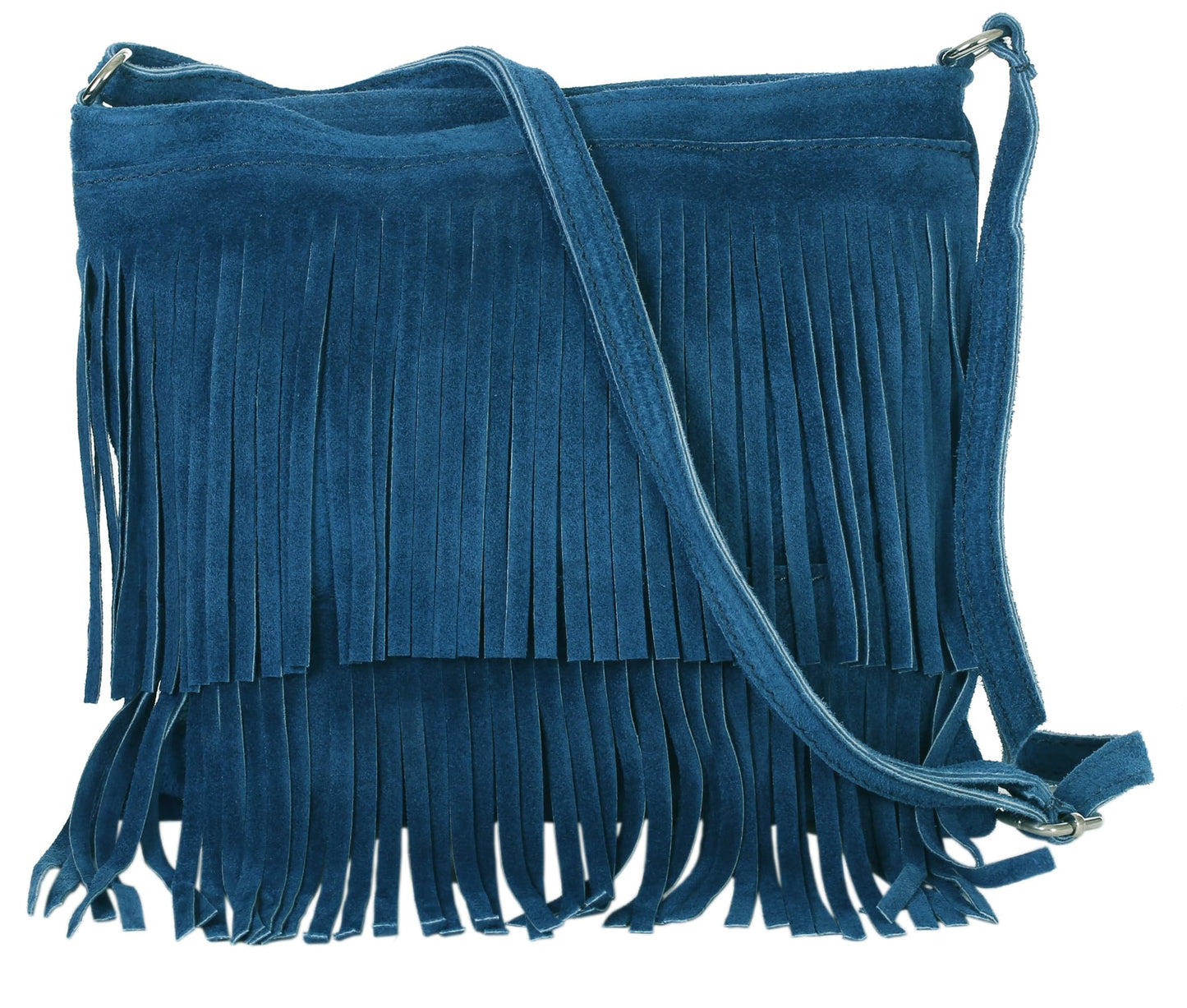 Robin - Genuine Italian Suede Leather Small Tassel Crossbody Bag Handmade in Florence