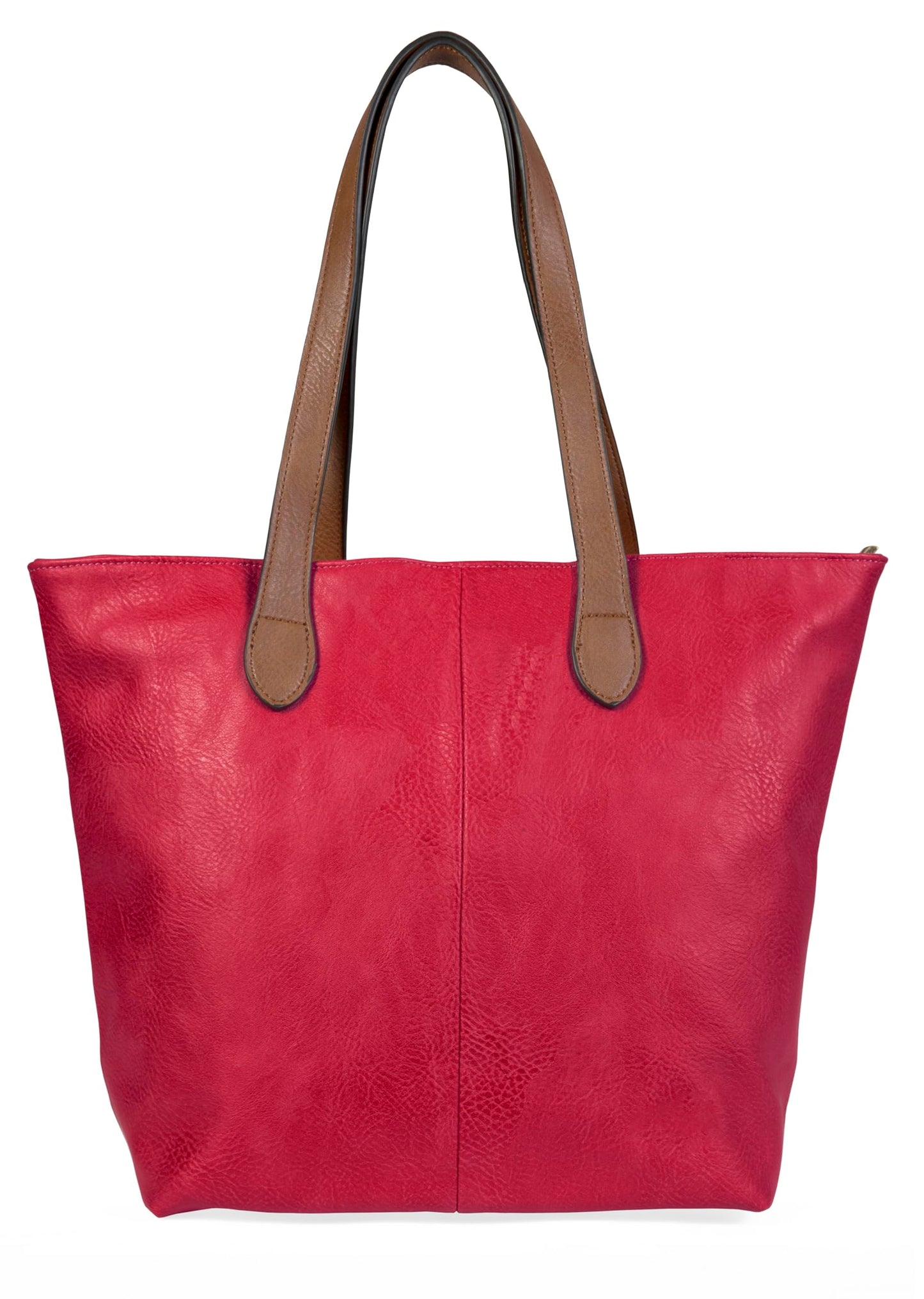 Brook - Medium Vegan Leather Shoulder Tote Bag with Zip Closure & Lightweight Design
