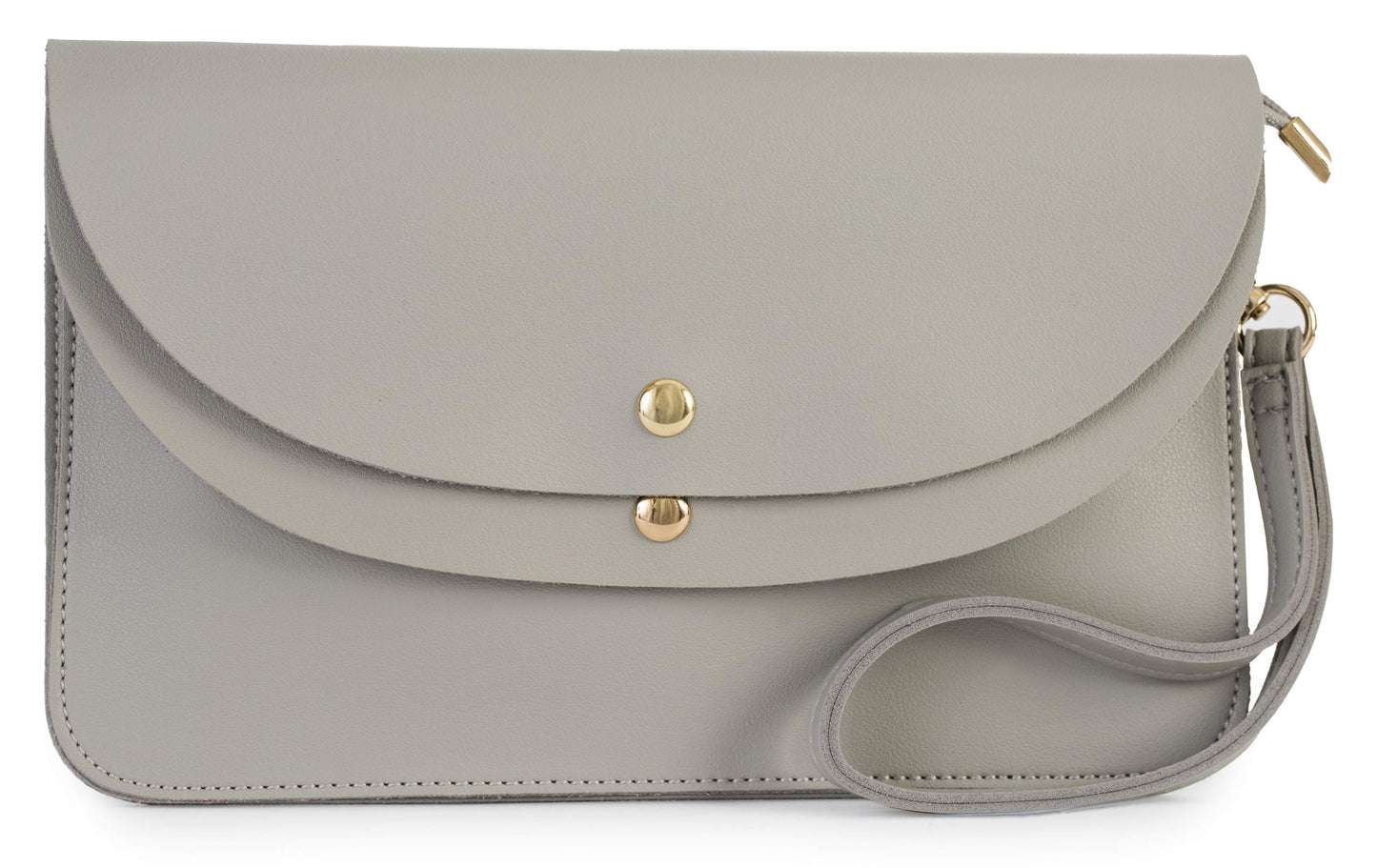 Lilly - Small 3-in-1 Vegan Leather Wristlet Clutch Crossbody Bag with Silver Hardware