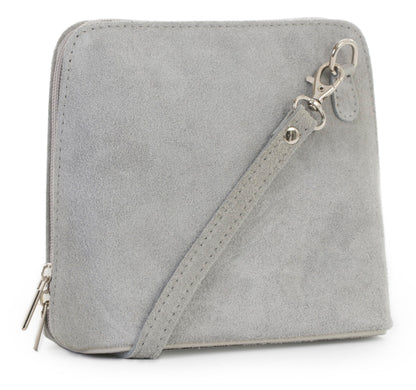 Abby - Genuine Italian Suede Leather Small Crossbody Bag Handmade in Florence Tuscany