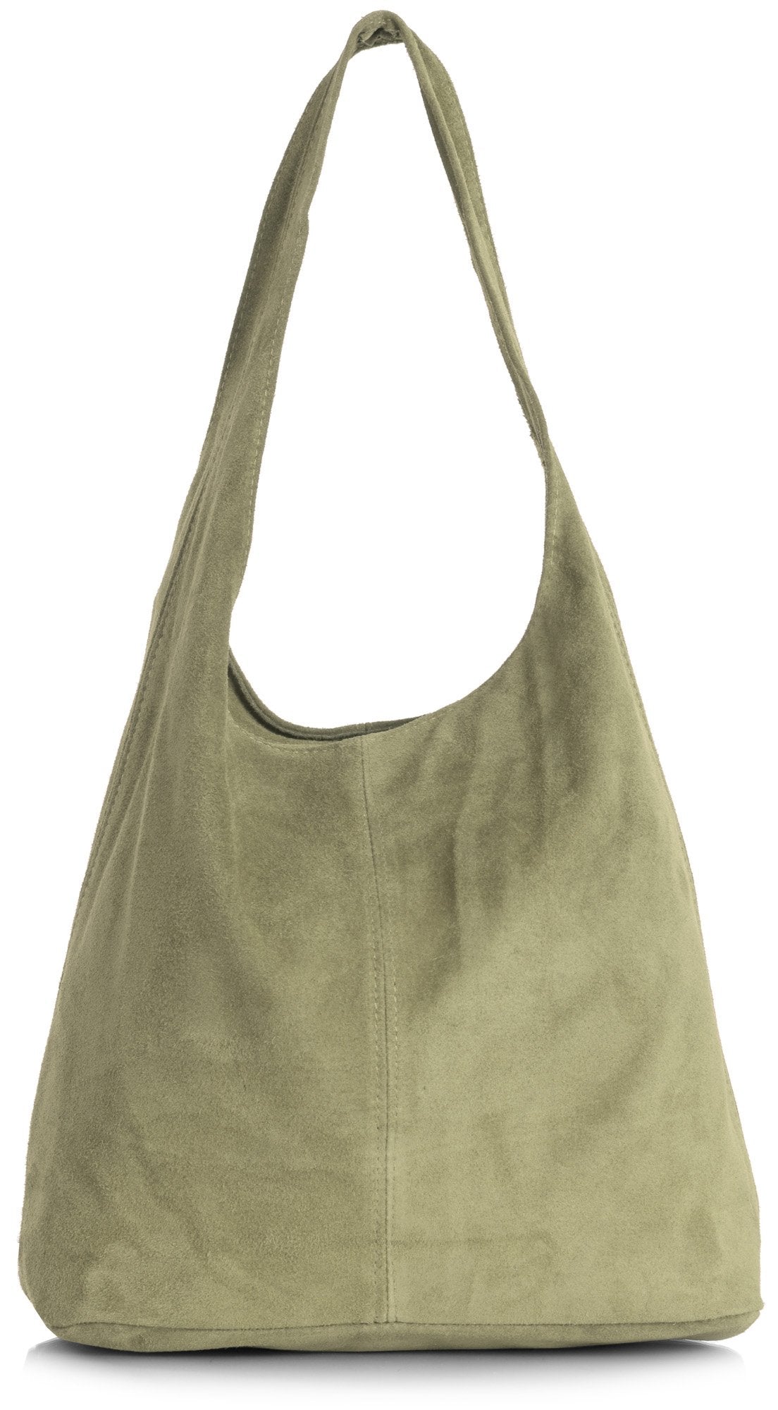 Shay - Genuine Italian Suede Leather Hobo Shoulder Tote with Zip Closure & Dust Bag