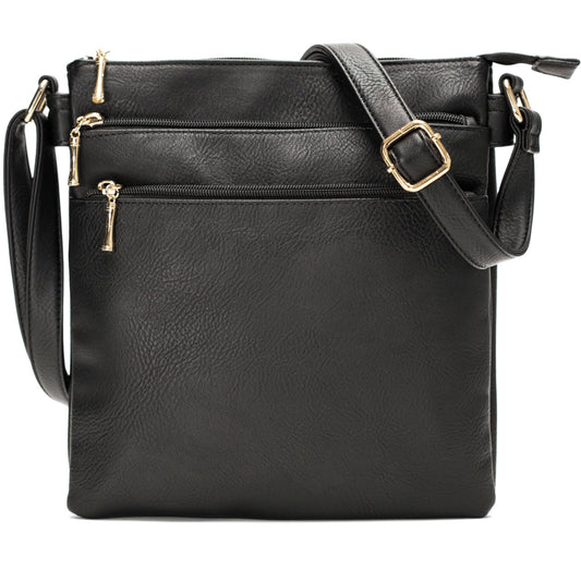 Jayden - Large Vegan Leather Shoulder Tote Bag with Zip Closure & Organised Interior