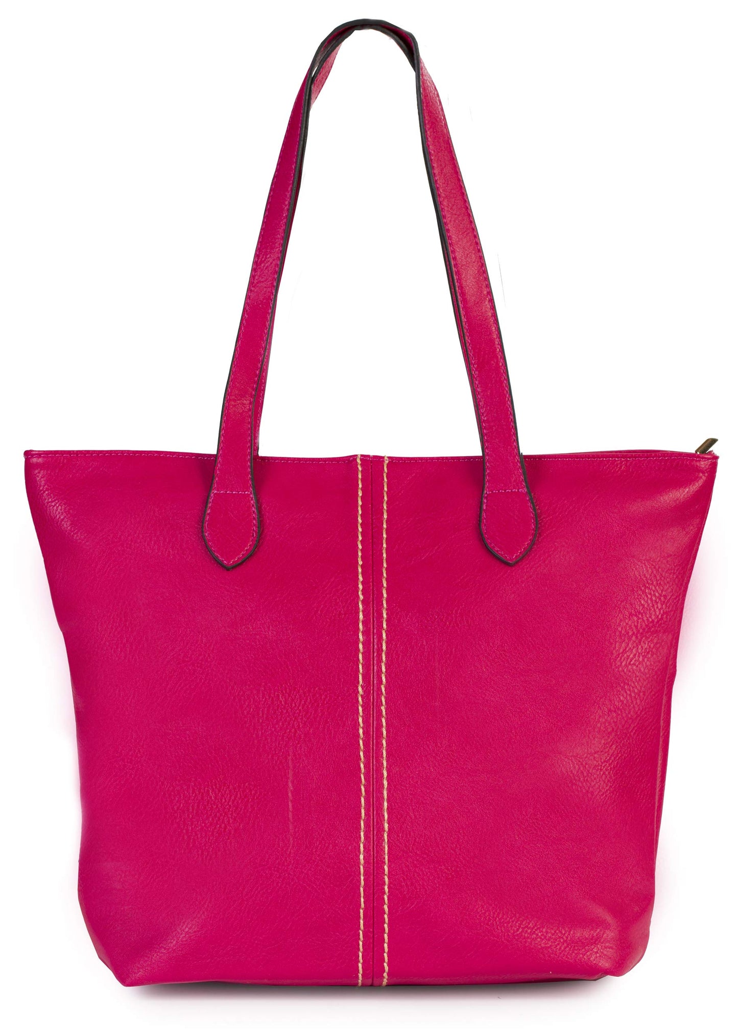 Angela - Large Vegan Leather Shoulder Tote Bag with Zip Closure & Lightweight Design