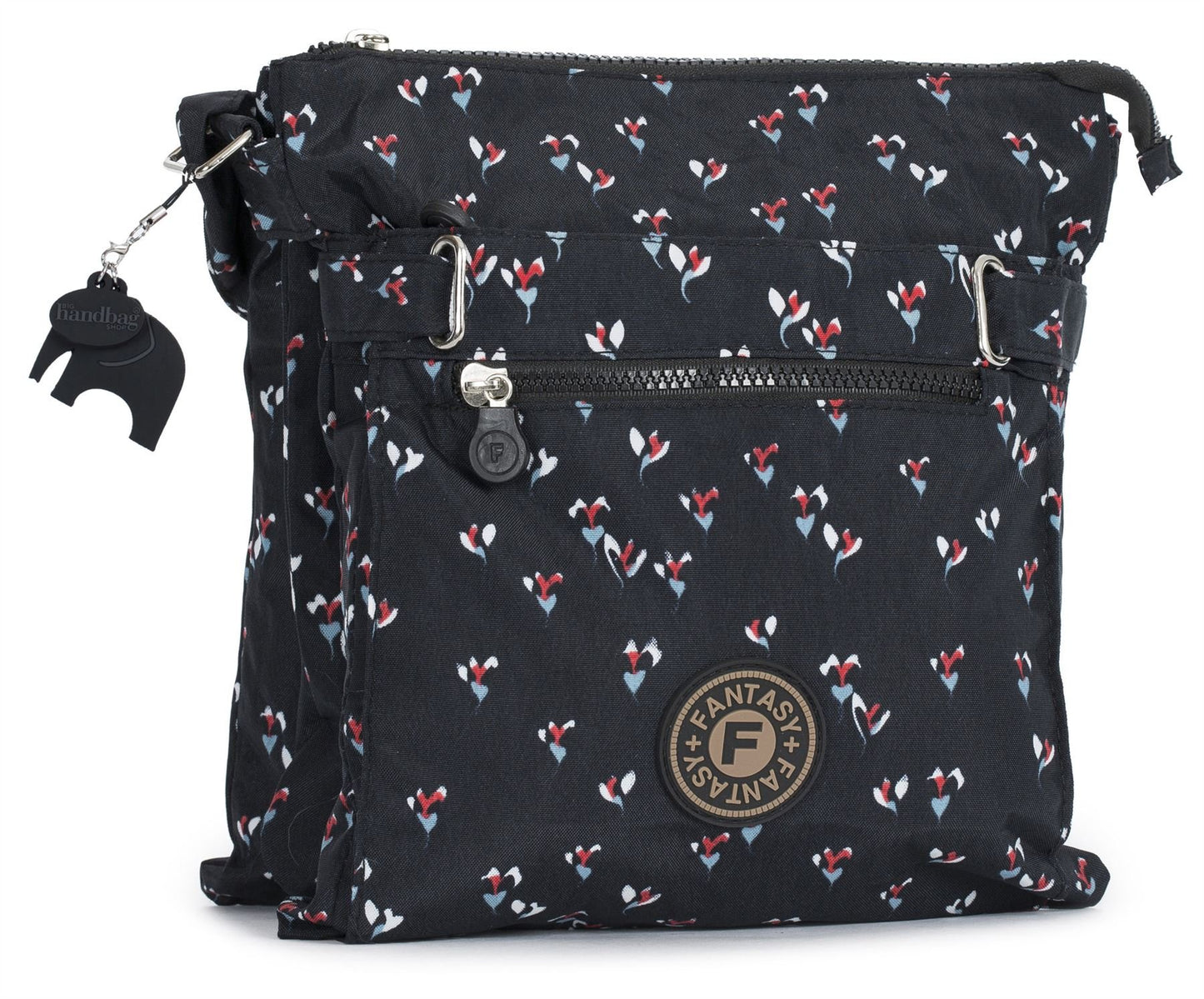 Lydia - Lightweight Fabric Medium Crossbody Shoulder Bag with Multi Compartments