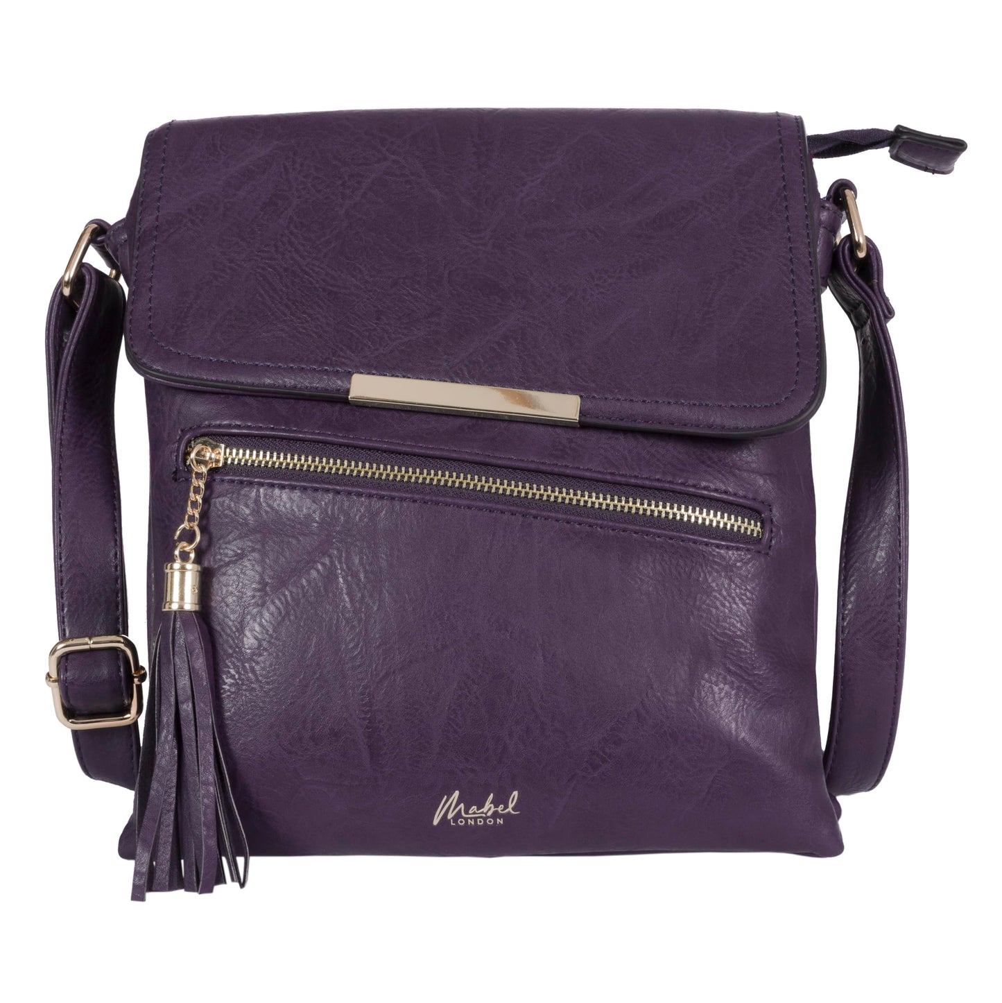 Bonnie - Medium Vegan Leather Crossbody Shoulder Bag with Zip Closure & Tassel Detail
