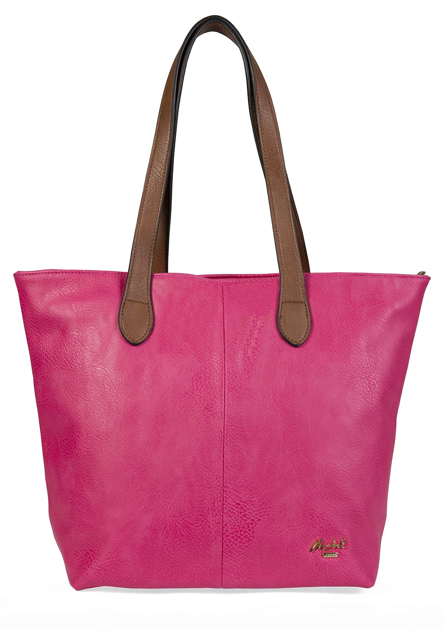 Brook - Medium Vegan Leather Shoulder Tote Bag with Zip Closure & Lightweight Design