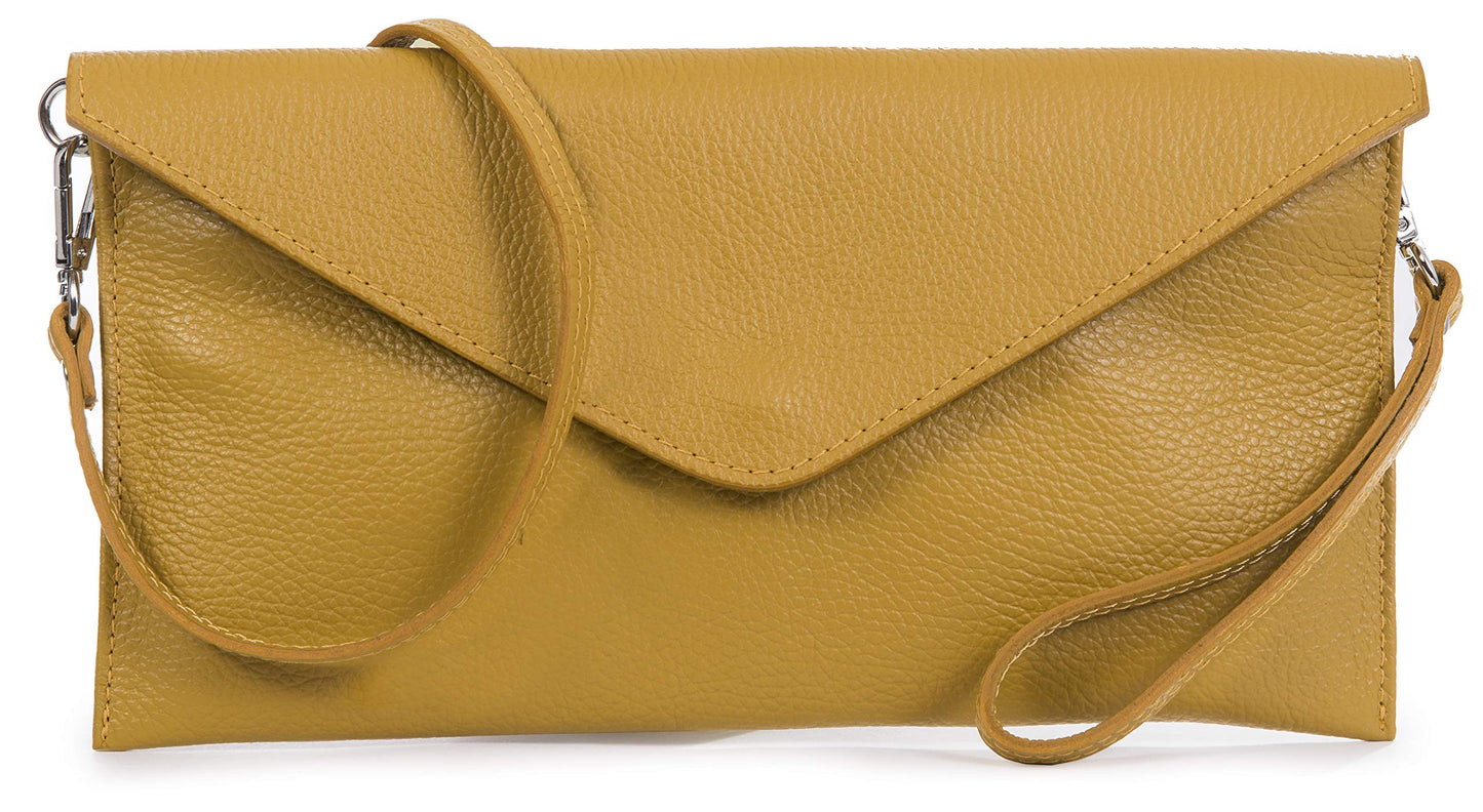 Thea - Genuine Italian Leather Clutch, Crossbody & Wristlet Bag Handmade in Florence