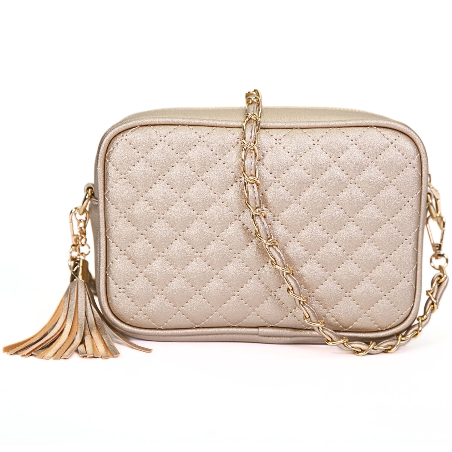 Mia - Vegan Leather Quilted Small Crossbody Bag with Adjustable Strap & Zip