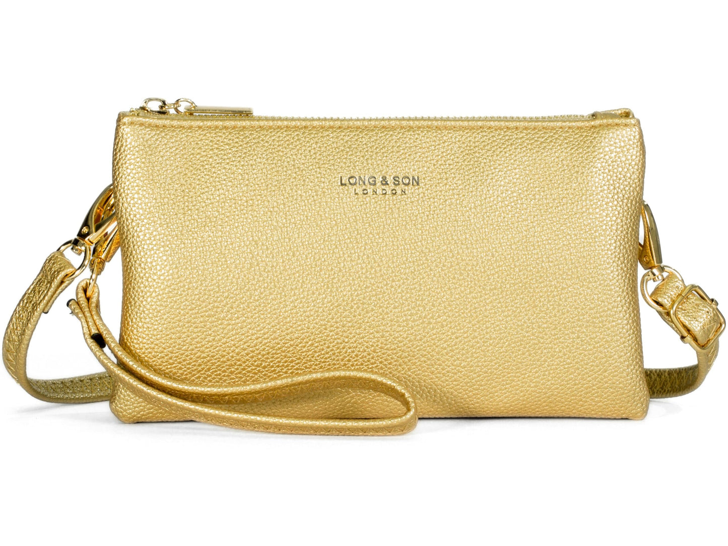 Ann - Small Vegan Leather Mini Crossbody Pouch Purse with Zip Closure & Strap