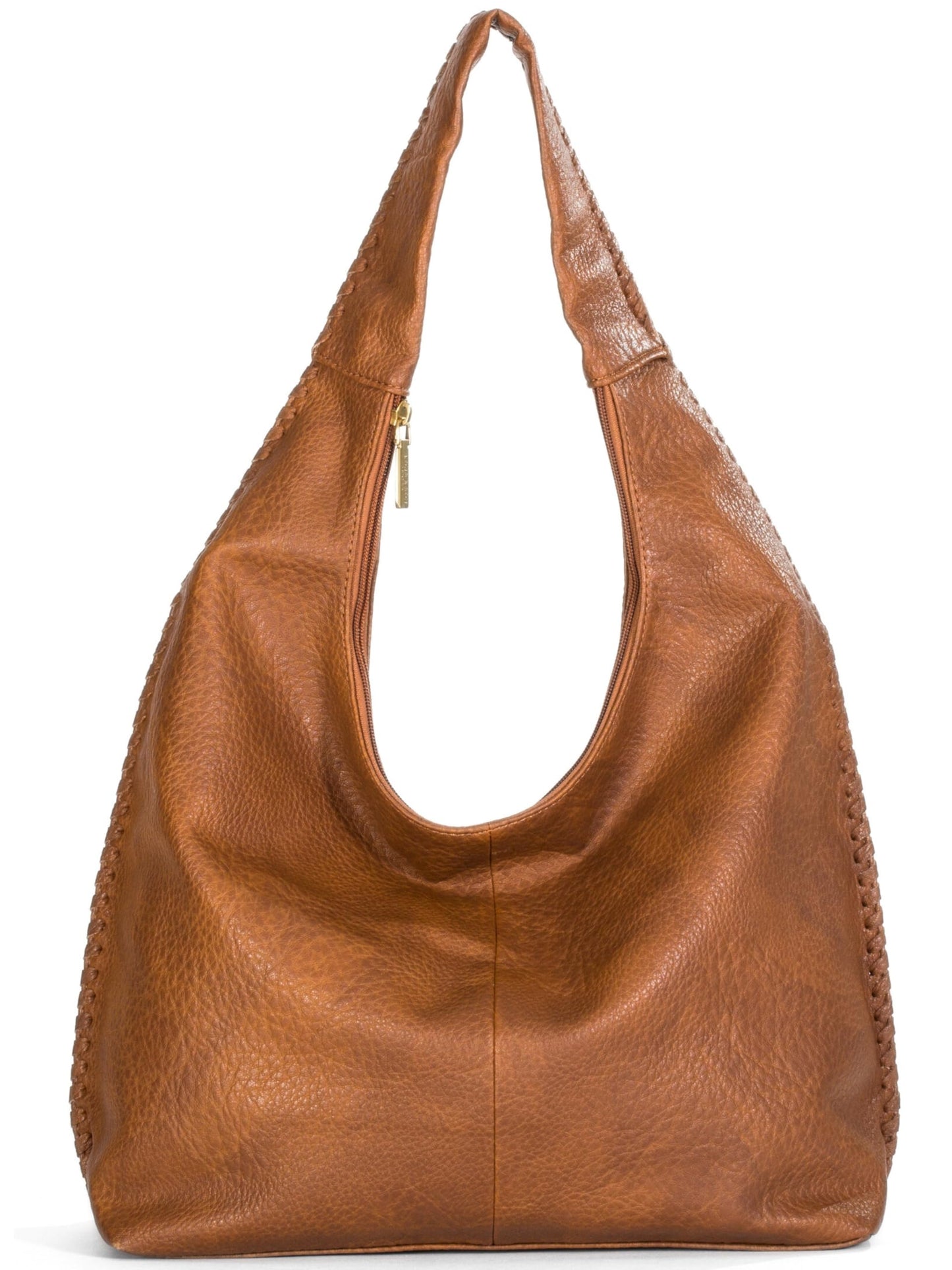 Heather - Large Vegan Leather Slouch Shoulder Bag with Spacious Interior & Zip Pocket