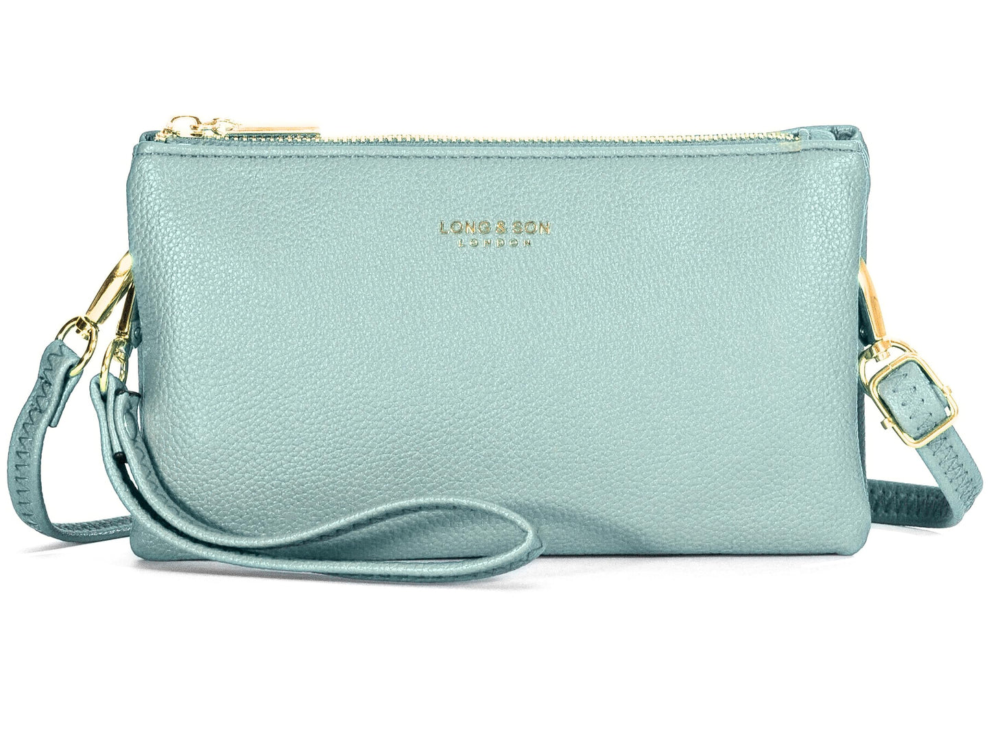 Ann - Small Vegan Leather Mini Crossbody Pouch Purse with Zip Closure & Strap