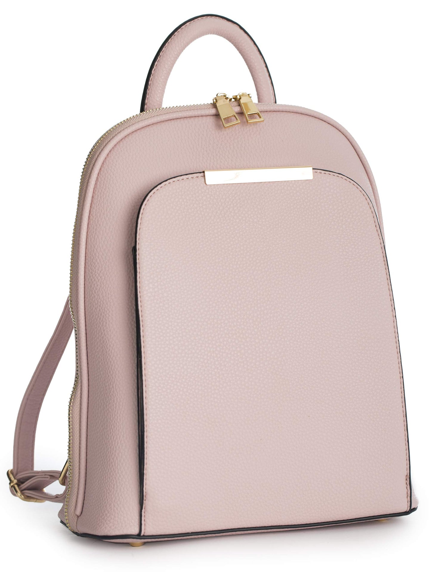 Miley - Vegan Leather Backpack Rucksack with Multiple Compartments & Gold Hardware