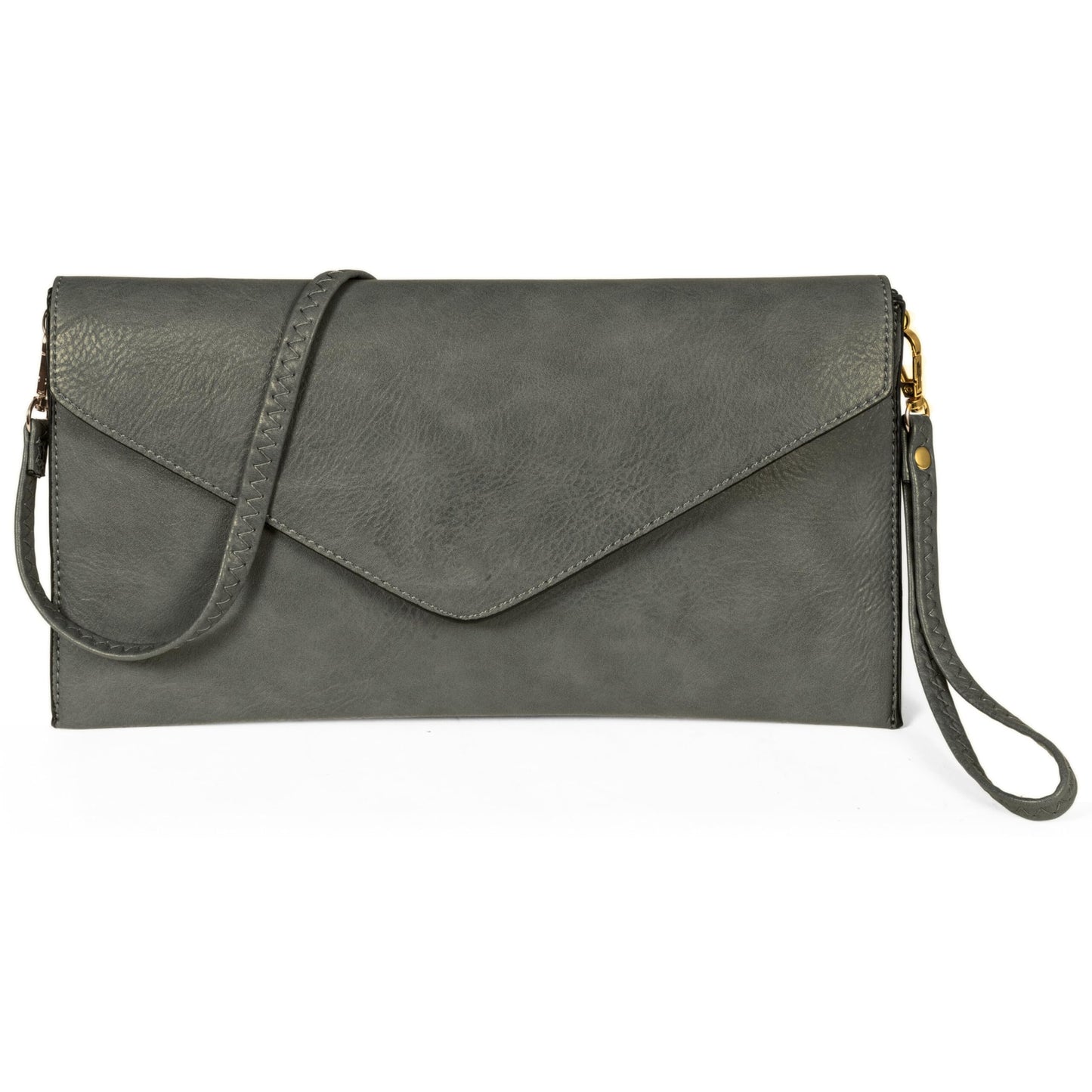 Piper - Vegan Leather Clutch Wristlet with Detachable Strap, Evening Purse Bag