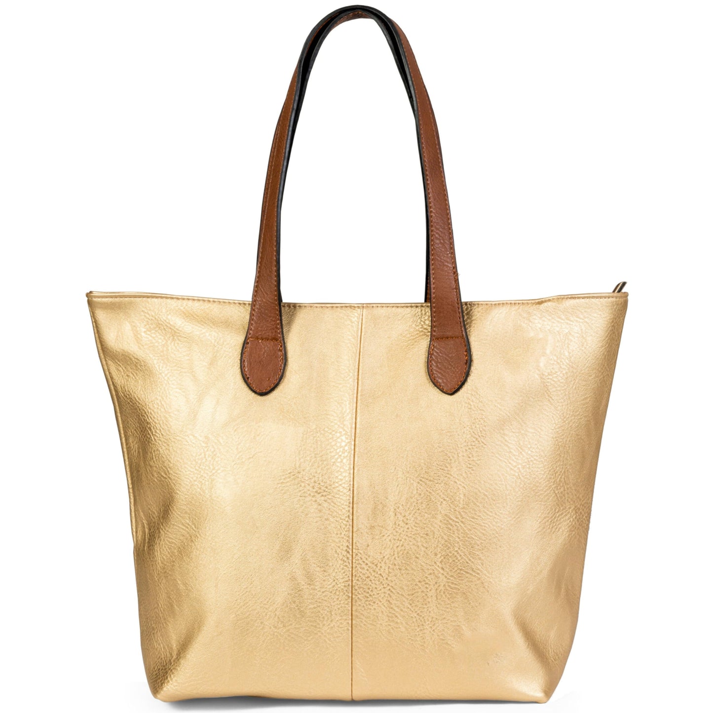 Brook - Medium Vegan Leather Shoulder Tote Bag with Zip Closure & Lightweight Design