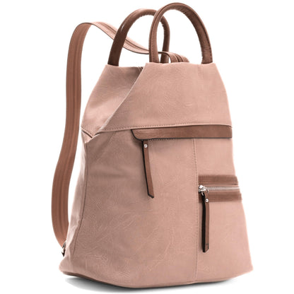 Faye - Contrasting Colour Convertible Backpack to Monostrap Slingbag