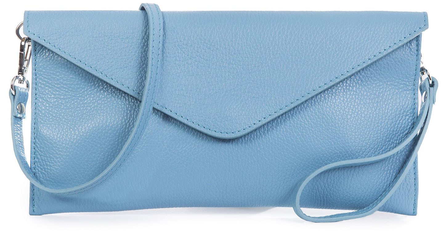 Thea - Genuine Italian Leather Clutch, Crossbody & Wristlet Bag Handmade in Florence