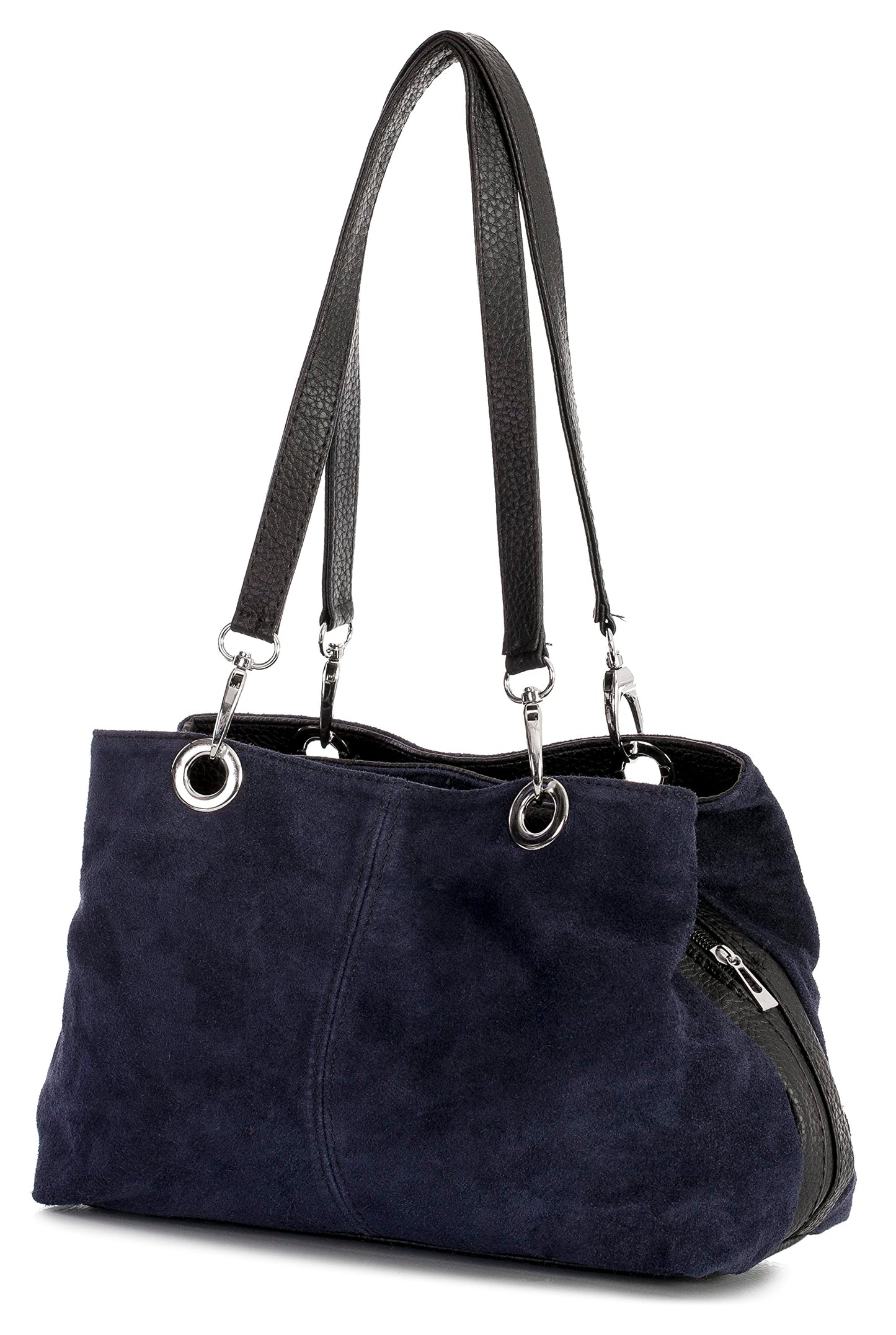 Holly - Genuine Italian Suede Leather Small Top Handle Bag Handmade in Florence Tuscany