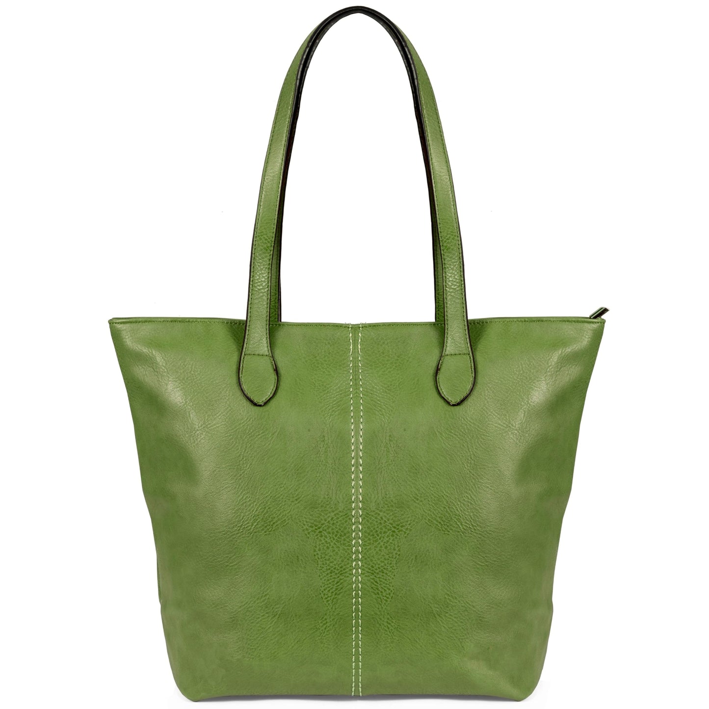 Angela - Large Vegan Leather Shoulder Tote Bag with Zip Closure & Lightweight Design