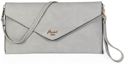 Piper - Vegan Leather Clutch Wristlet with Detachable Strap, Evening Purse Bag