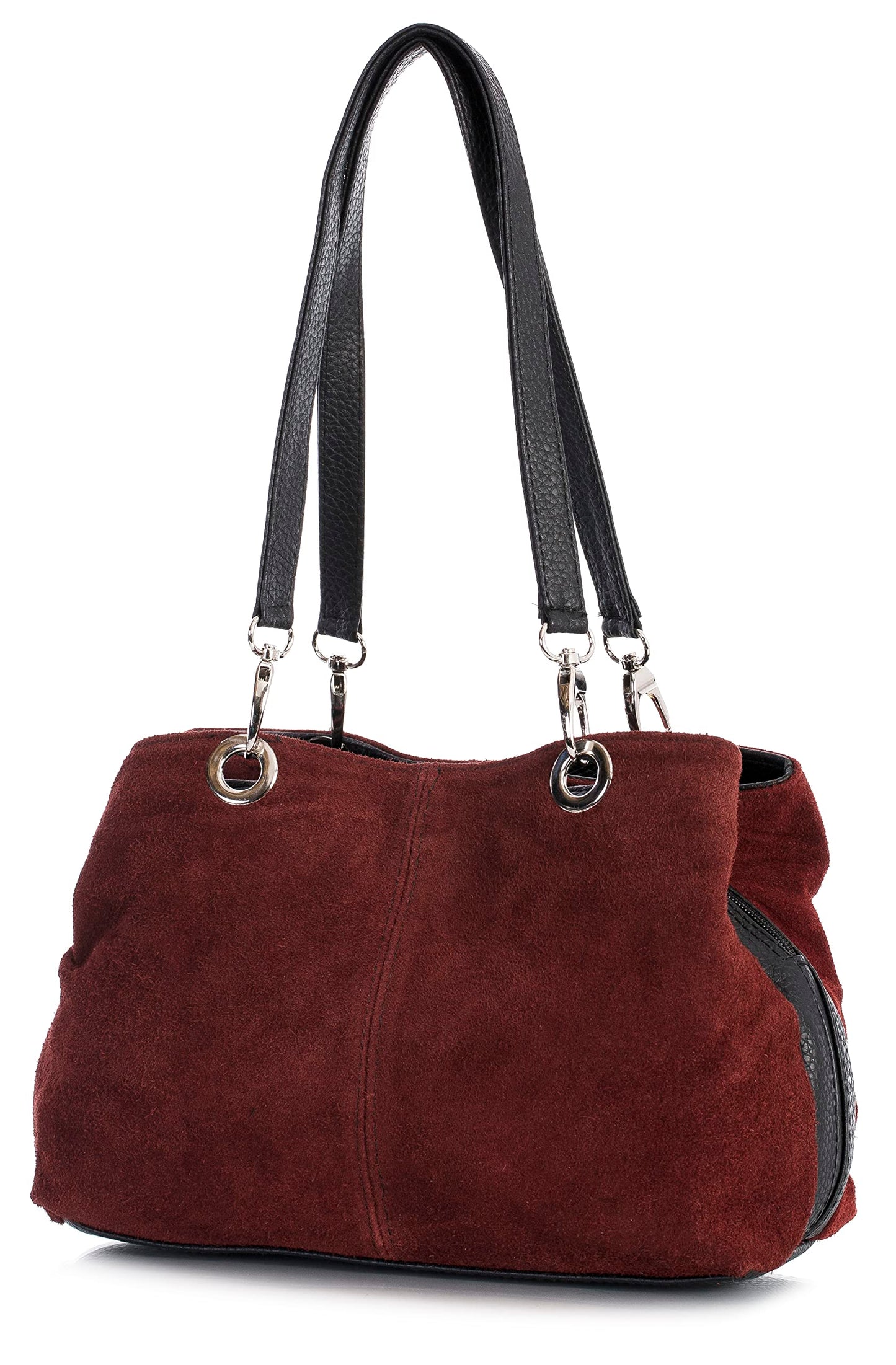 Holly - Genuine Italian Suede Leather Small Top Handle Bag Handmade in Florence Tuscany