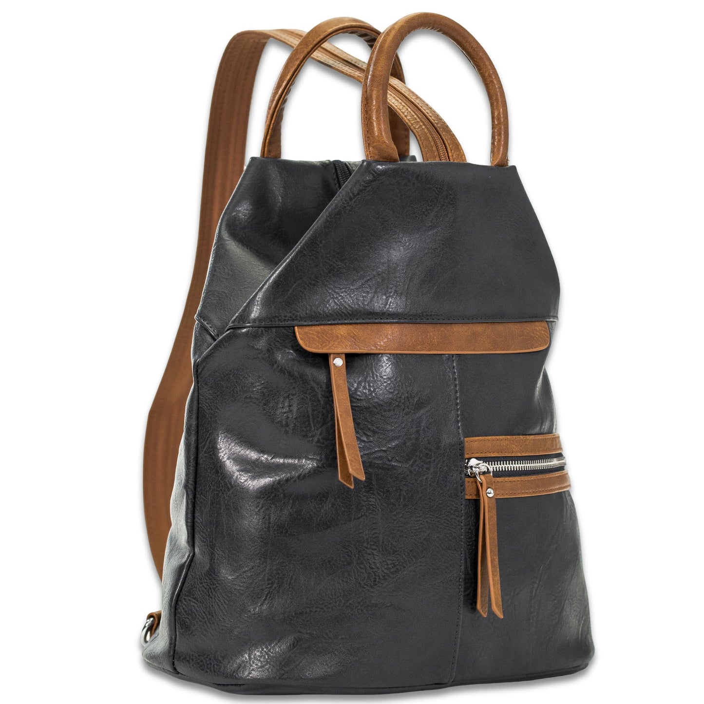 Faye - Contrasting Colour Convertible Backpack to Monostrap Slingbag