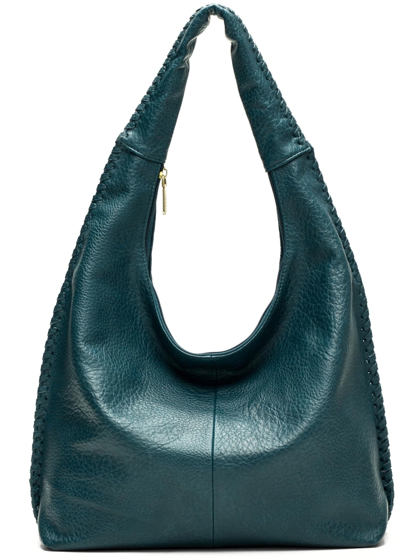Heather - Large Vegan Leather Slouch Shoulder Bag with Spacious Interior & Zip Pocket