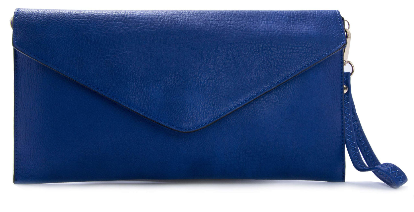 Piper - Vegan Leather Clutch Wristlet with Detachable Strap, Evening Purse Bag