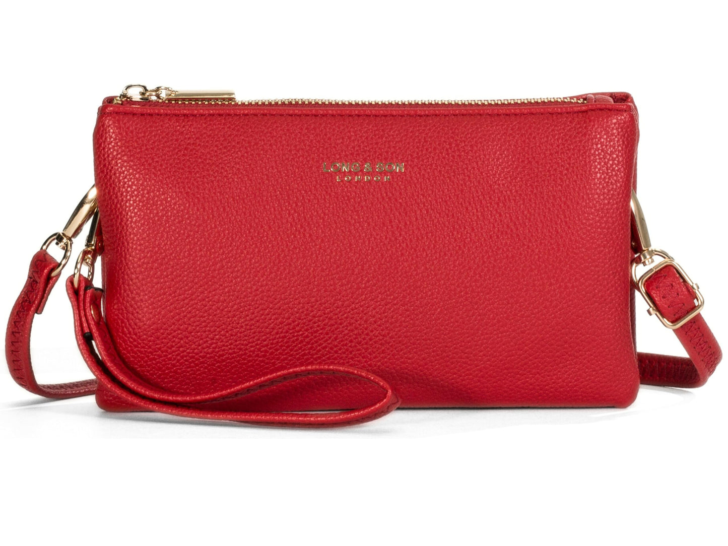 Ann - Small Vegan Leather Mini Crossbody Pouch Purse with Zip Closure & Strap