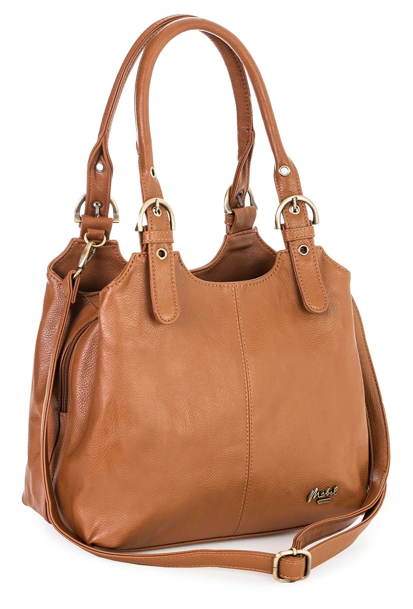 Amelia - Large Vegan Leather Shoulder Tote with Zip Closure & Spacious Organised Interior