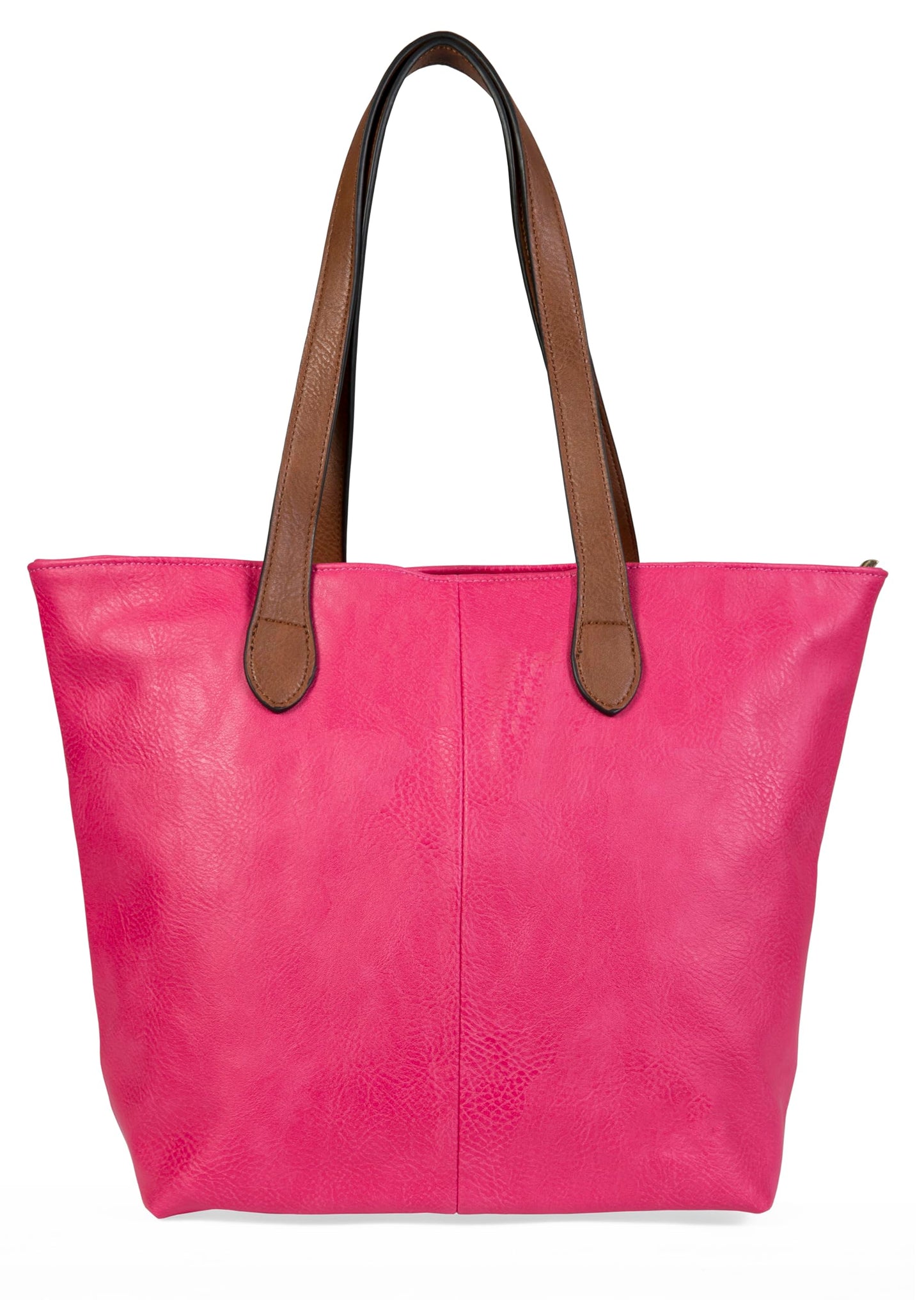 Brook - Medium Vegan Leather Shoulder Tote Bag with Zip Closure & Lightweight Design