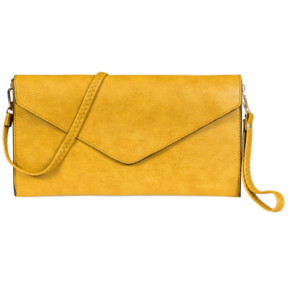Piper - Vegan Leather Clutch Wristlet with Detachable Strap, Evening Purse Bag