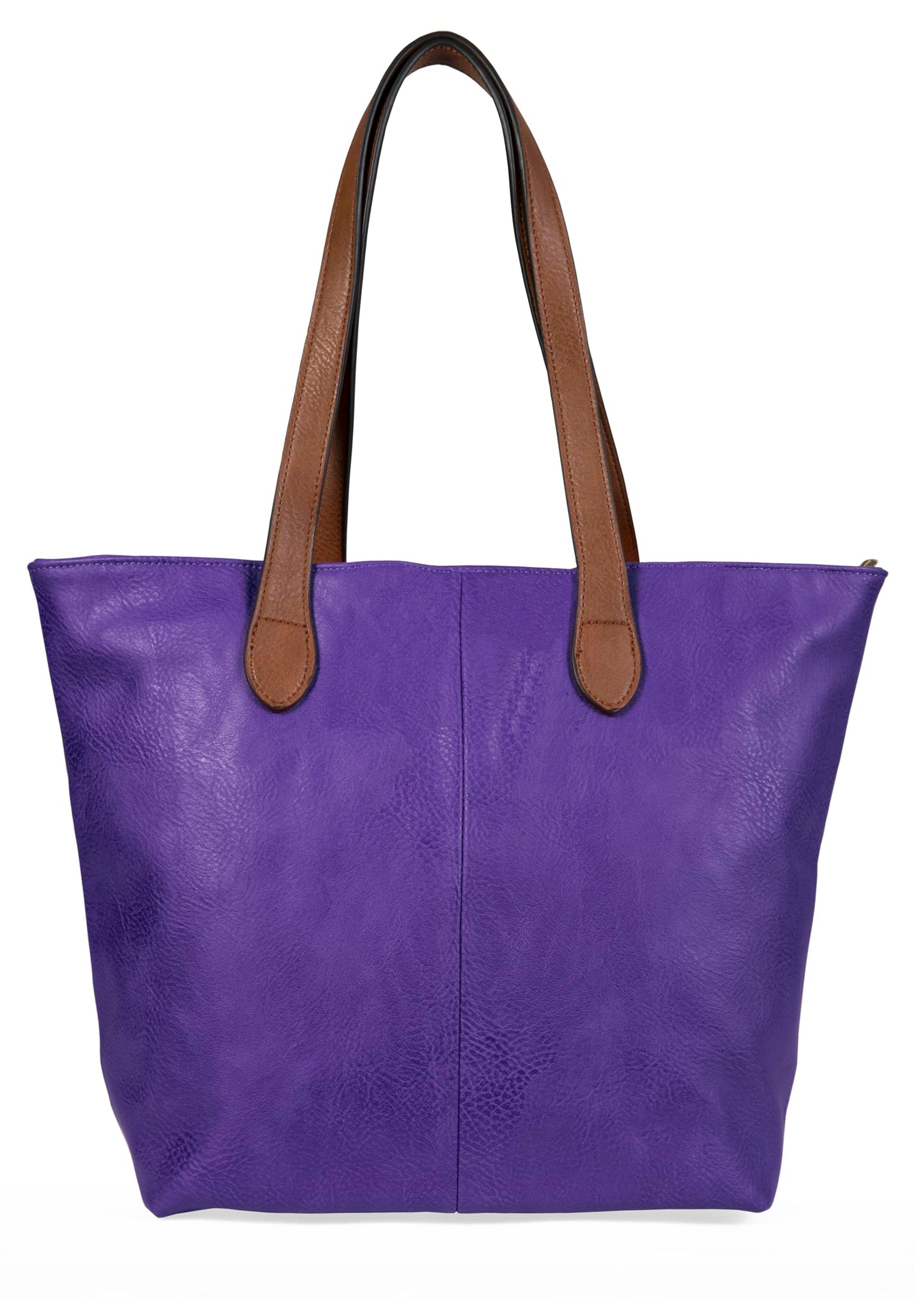 Brook - Medium Vegan Leather Shoulder Tote Bag with Zip Closure & Lightweight Design