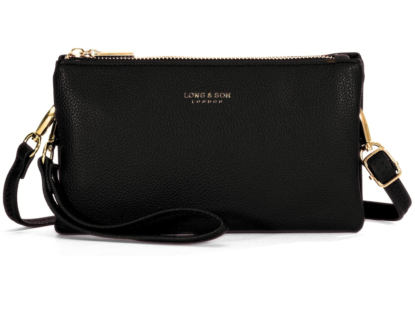 Ann - Small Vegan Leather Mini Crossbody Pouch Purse with Zip Closure & Strap