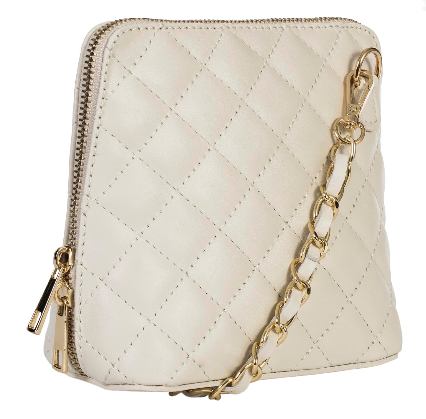 Abby - Genuine Italian Quilted Leather Small Crossbody Bag Handmade in Florence Tuscany